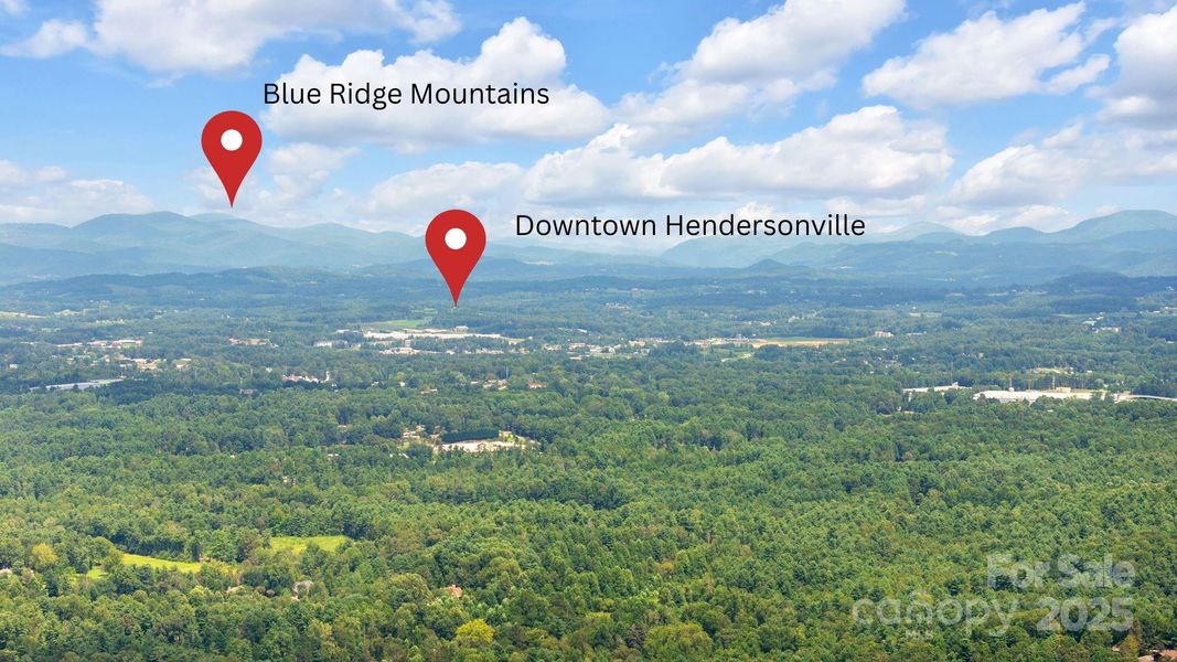 Views of Downtown Hendersonville & Mountains from Main Living