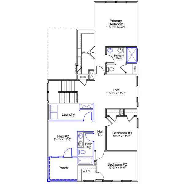 2D floor plan layout of this home in Renaissance at White Oak, Garner, NC (Image 3).