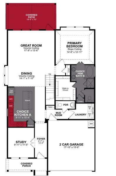 2D floor plan layout of this home in Bridgeland, Cypress, TX (Image 3).