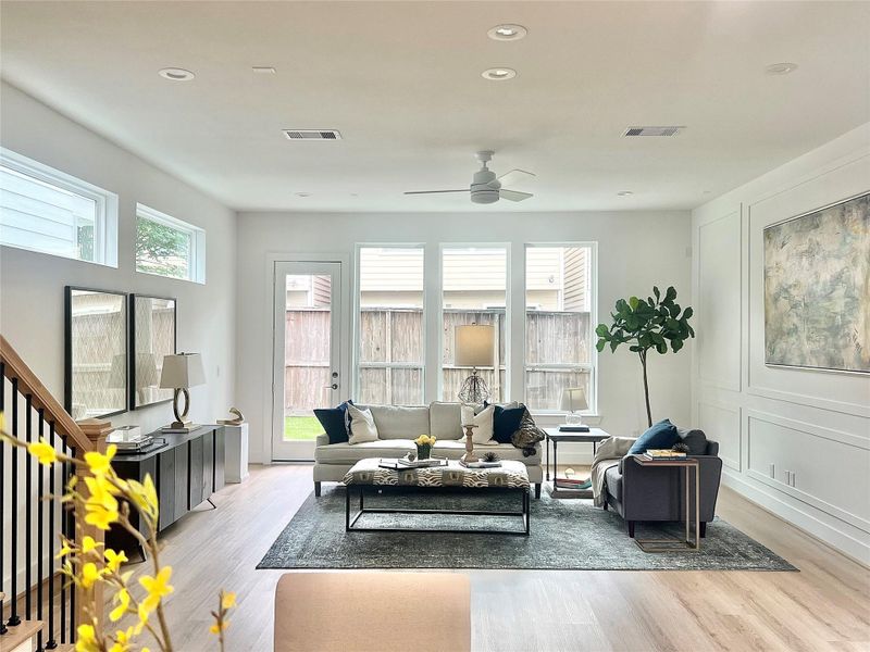 Classic meets contemporary with detailed wood paneling that enhances visual depth. Classic meets contemporary with detailed wood paneling that enhances visual depth.