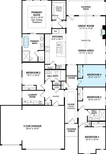 The Pasadena floor plan by K. Hovnanian Homes. 1st Floor shown. *Prices, plans, dimensions, features, specifications, materials, and availability of homes or communities are subject to change without notice or obligation.