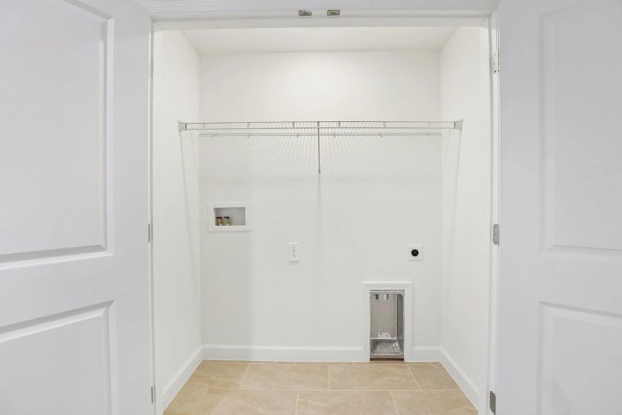 Convenient second-floor laundry closet