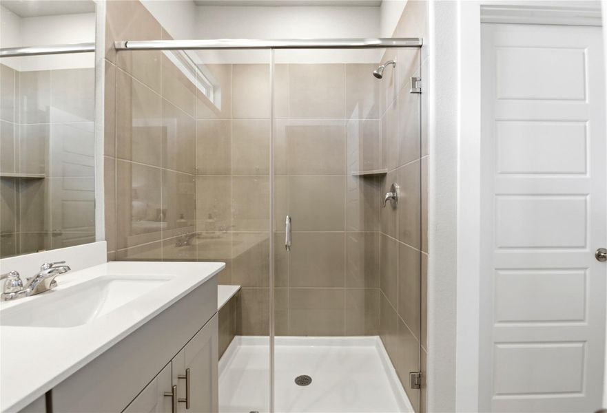Furnished interior view inside a new home in Dunvale Village - Townhome Collection, Houston (Image 35).