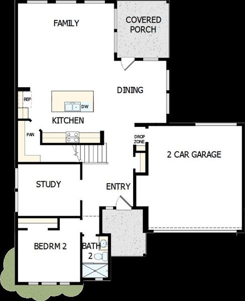 2D floor plan layout of this home in Easthaven at Bridgeland Central - Vision Collection, Cypress, TX (Image 2).