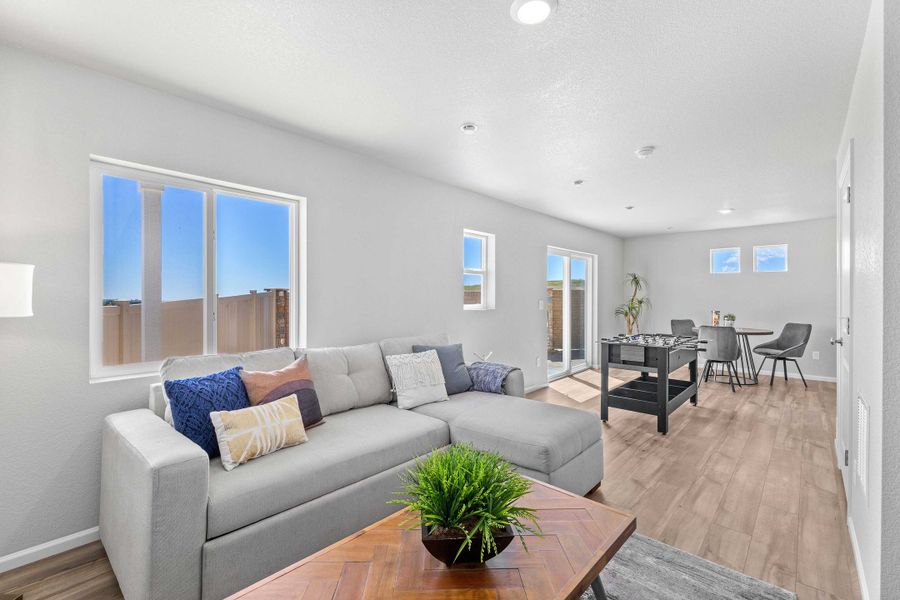 Furnished interior view inside a new home in Banning Lewis Ranch - New Homes Colorado Springs, Colorado Springs (Image 8). Furnished interior view inside a new home in Banning Lewis Ranch - New Homes Colorado Springs, Colorado Springs (Image 8).