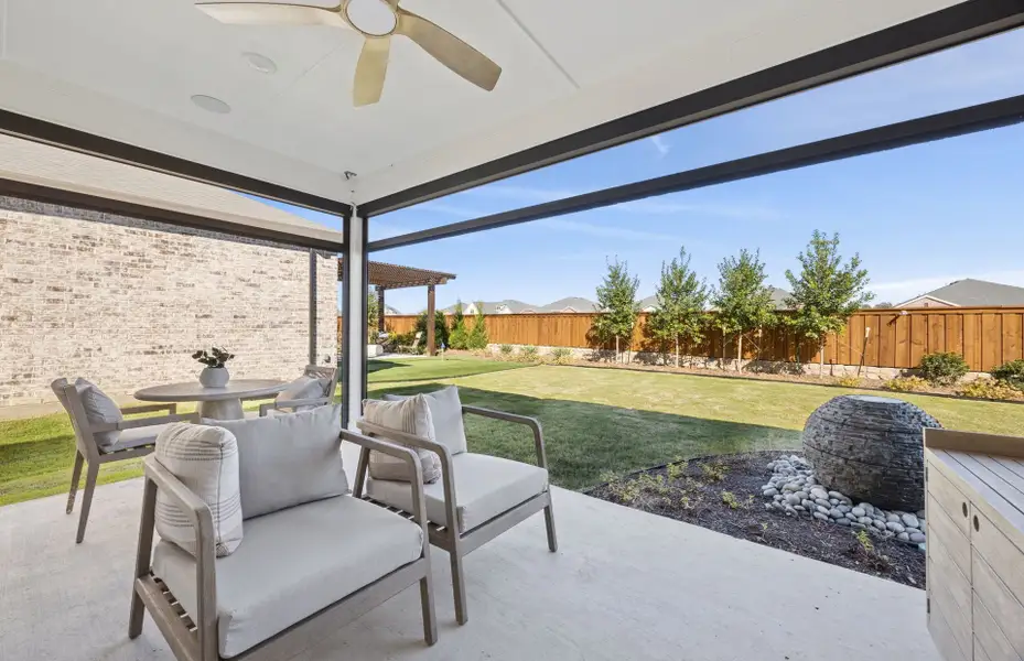 Exterior details and patio area of a home in Del Webb at Trinity Falls, McKinney (Image 3).