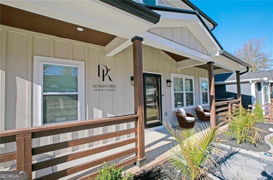 Exterior details and patio area of a home in , Atlanta (Image 29).