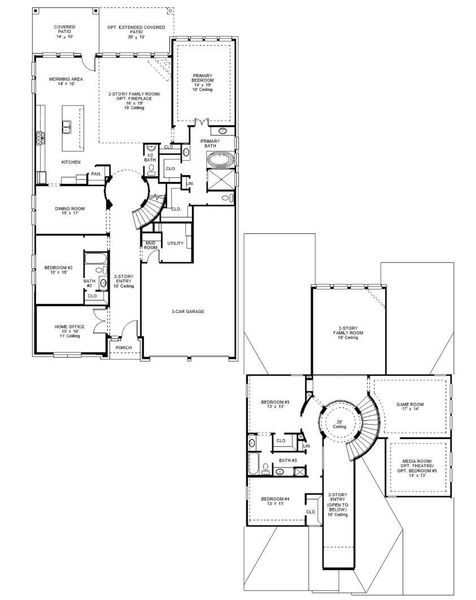 2D floor plan layout of this home in Bridgeland, Cypress, TX (Image 2).