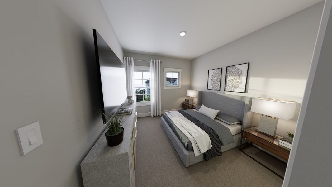 Representative furnished interior of a home built from the Atlas - Midtown Collection by Baker Residential in Atwater Station - Midtown Collection, Fuquay Varina (Image 17).