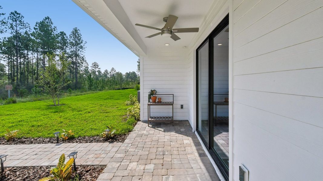Exterior details and patio area of a home in Ardisia Park, New Smyrna Beach (Image 3). Exterior details and patio area of a home in Ardisia Park, New Smyrna Beach (Image 3).