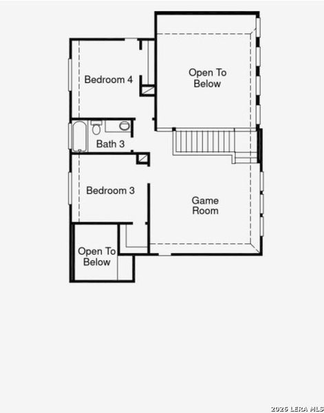 2D floor plan layout of this home in The Parklands, Schertz, TX (Image 3).