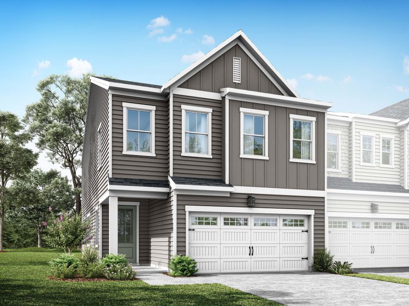 Representative exterior photo of a completed home built from the Felix by Tri Pointe Homes in The Townes at Willow Park, Cary, NC (Image 14).