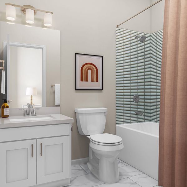 Representative furnished interior of a home built from the Rainey by Tri Pointe Homes in Lariat, Liberty Hill (Image 25).