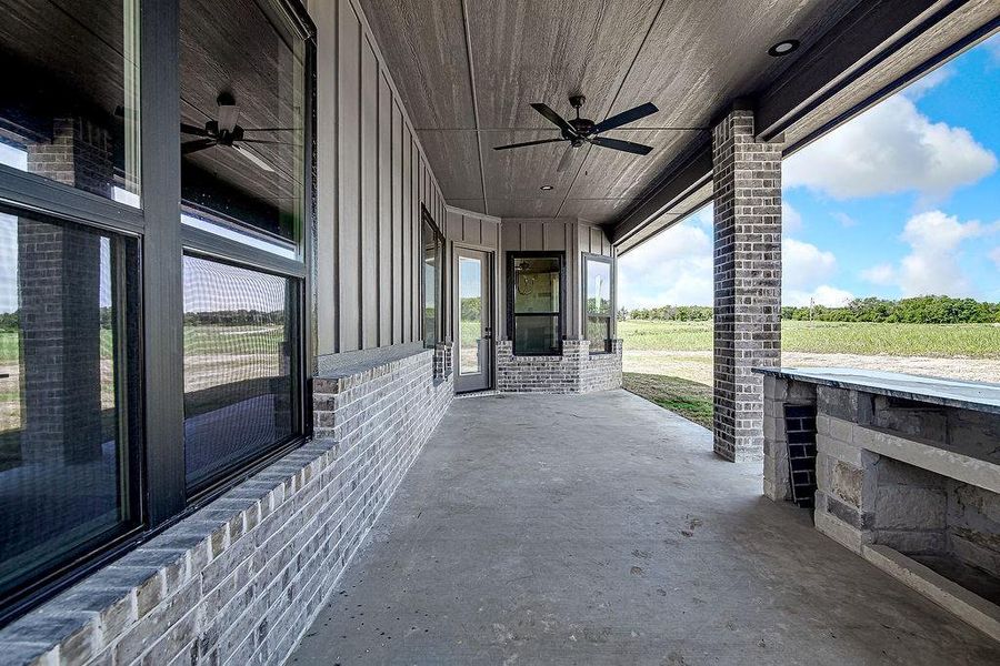 Exterior details and patio area of a home in , Godley (Image 28).