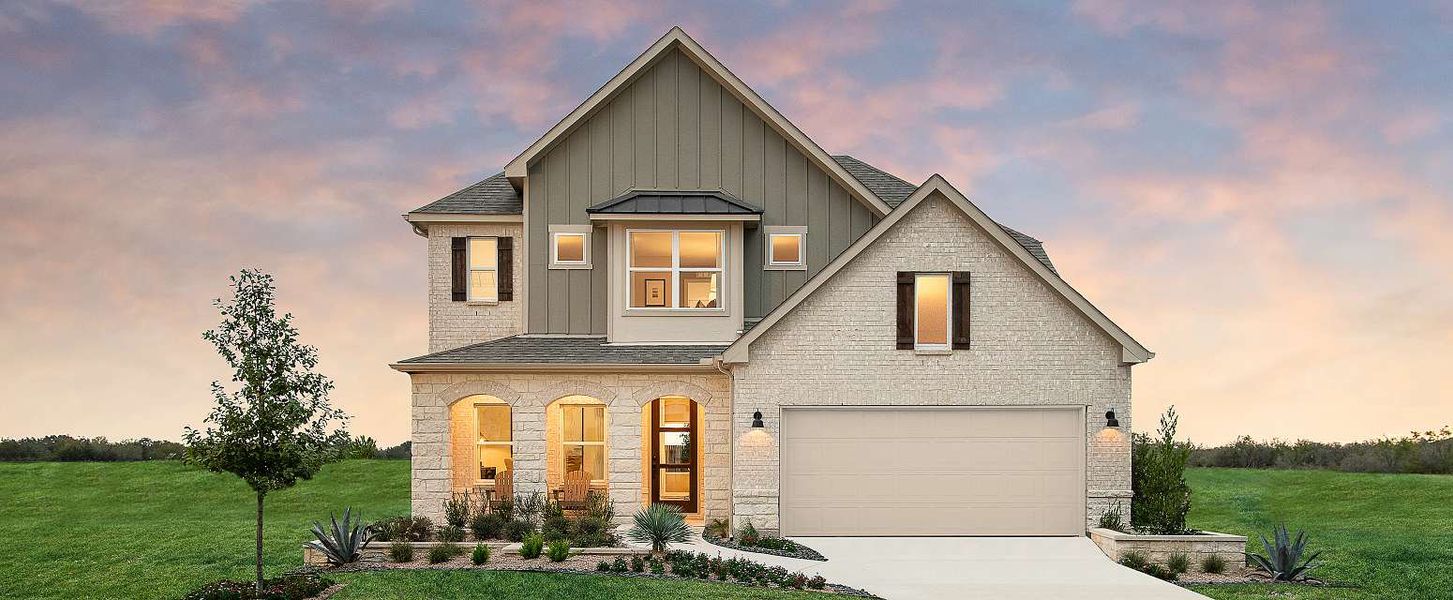 Representative exterior photo of a completed home built from the Jordan by Ashton Woods in Hennersby Hollow, San Antonio, TX (Image 18).