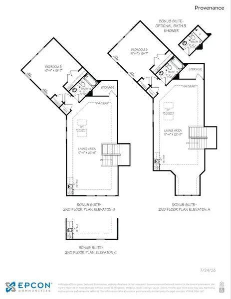 2D floor plan layout for the Provenance by Epcon Communities in The Courtyards at Redbud Lane, Holly Springs, GA (Image 28).