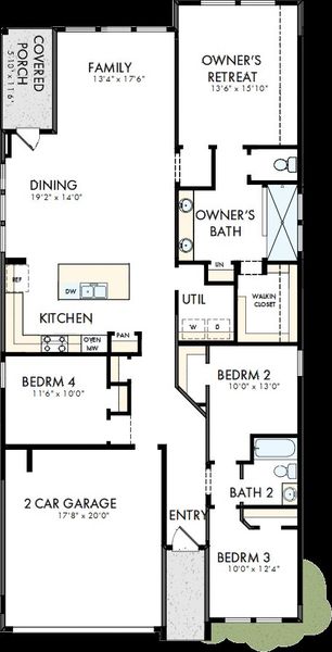 2D floor plan layout of this home in South Brook, Leander, TX (Image 3). 2D floor plan layout of this home in South Brook, Leander, TX (Image 3).