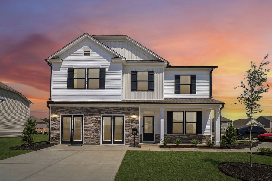 Representative exterior photo of a completed home built from the Bradley II by Great Southern Homes in Sedona, Greenville, SC (Image 47).