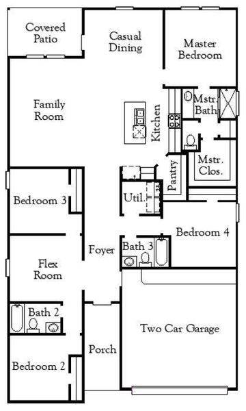 2D floor plan layout of this home in Arabella on the Prairie, Richmond, TX (Image 2).
