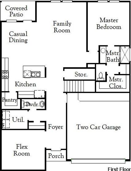 2D floor plan layout of this home in Westridge Cove, Conroe, TX (Image 4).
