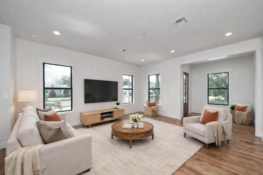 The house is virtually staged of different ways you can make this house your home.