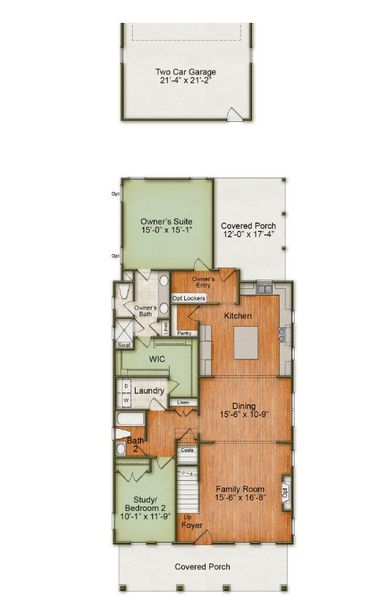 2D floor plan layout for the Aberdeen by Homes by Dickerson in Nexton, Summerville, SC (Image 4).