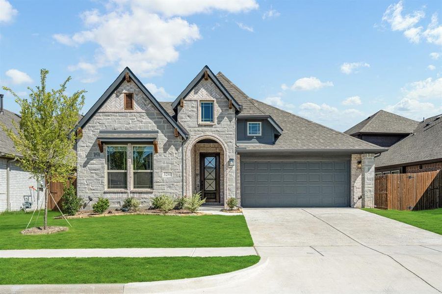 Front exterior of a new home in Ridge Ranch Classic 50, Mesquite, TX, highlighting curb appeal (Image 25). Front exterior of a new home in Ridge Ranch Classic 50, Mesquite, TX, highlighting curb appeal (Image 25).