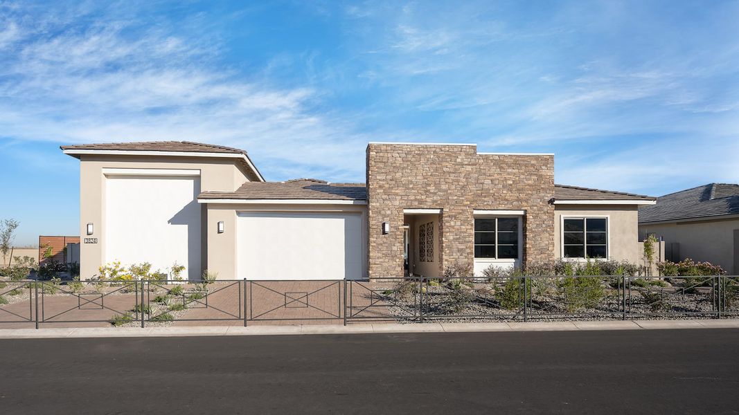 Representative exterior photo of a completed home built from the Cholla Plan 5541 by Tri Pointe Homes in Whispering Hills, Laveen, AZ (Image 18). Representative exterior photo of a completed home built from the Cholla Plan 5541 by Tri Pointe Homes in Whispering Hills, Laveen, AZ (Image 18).