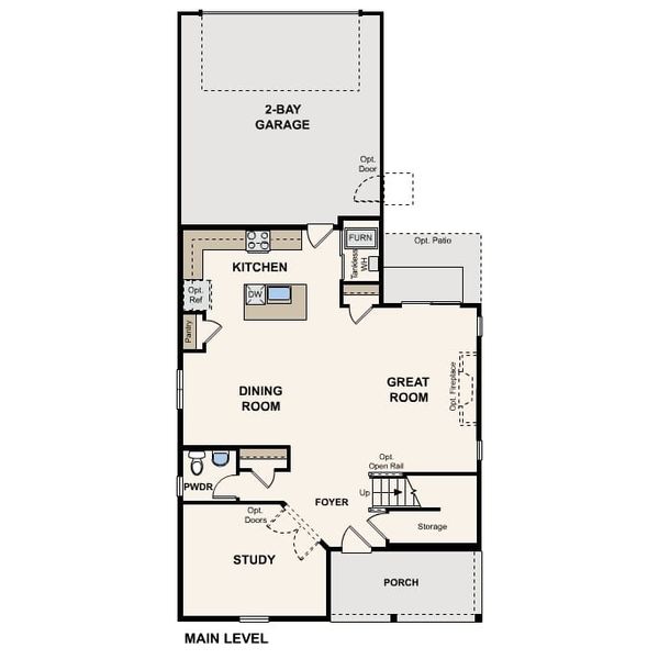 2D floor plan layout for the Stratton by Century Communities in The Boulevard II Collection at Windler, Aurora, CO (Image 3).