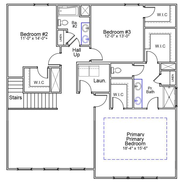 2D floor plan layout of this home in Leander Lee Preserve, Lillington, NC (Image 3).
