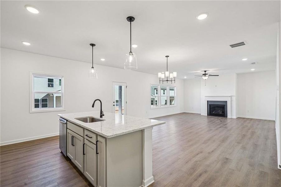 Furnished interior view inside a new home in Eastlyn Crossing - Single Family, Flowery Branch (Image 14). Furnished interior view inside a new home in Eastlyn Crossing - Single Family, Flowery Branch (Image 14).