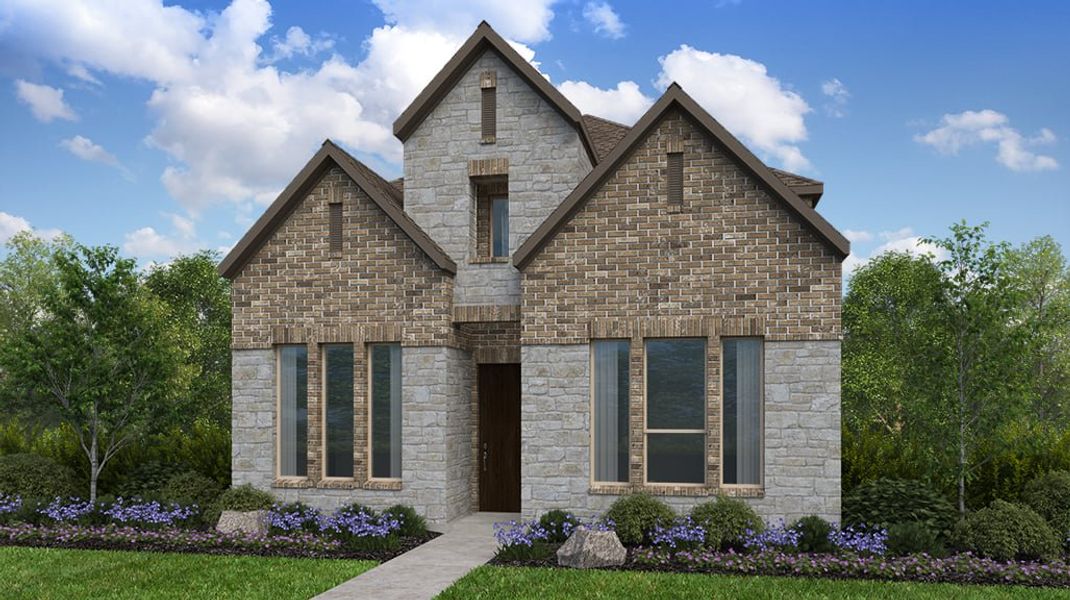 Representative exterior photo of a completed home built from the Hadley by Taylor Morrison in The Ranch at Uptown Celina 40s, Celina, TX (Image 1). Representative exterior photo of a completed home built from the Hadley by Taylor Morrison in The Ranch at Uptown Celina 40s, Celina, TX (Image 1).