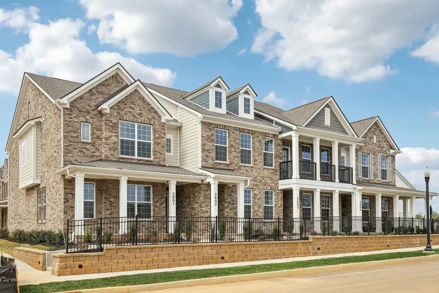 Front exterior of a new home in Promenade at Clari Park, Murfreesboro, TN, highlighting curb appeal (Image 2). Front exterior of a new home in Promenade at Clari Park, Murfreesboro, TN, highlighting curb appeal (Image 2).