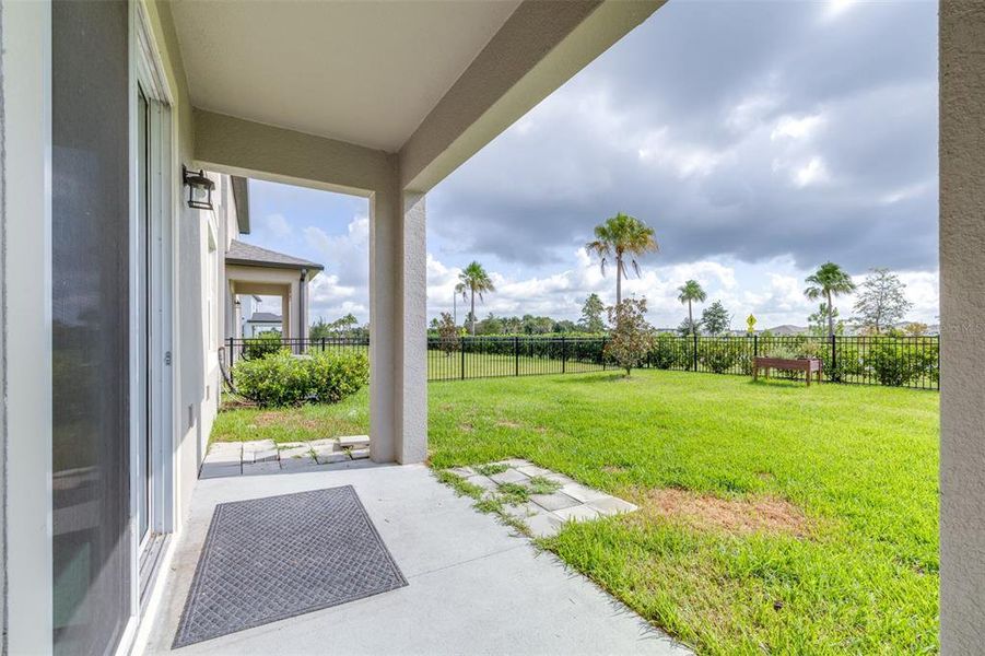 Exterior details and patio area of a home in Hawthorne Ranch, Lakeland (Image 23). Exterior details and patio area of a home in Hawthorne Ranch, Lakeland (Image 23).