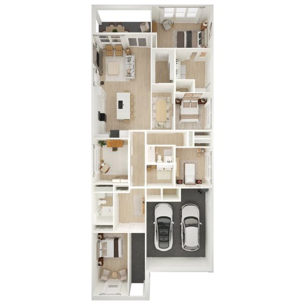 2D floor plan layout for the Cork by K. Hovnanian® Homes in Chalet at Legacy Place, Glendale, AZ (Image 5).