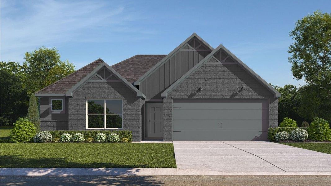 Representative exterior photo of a completed home built from the Bellvue by D.R. Horton in Knox Landing, College Station, TX (Image 15).