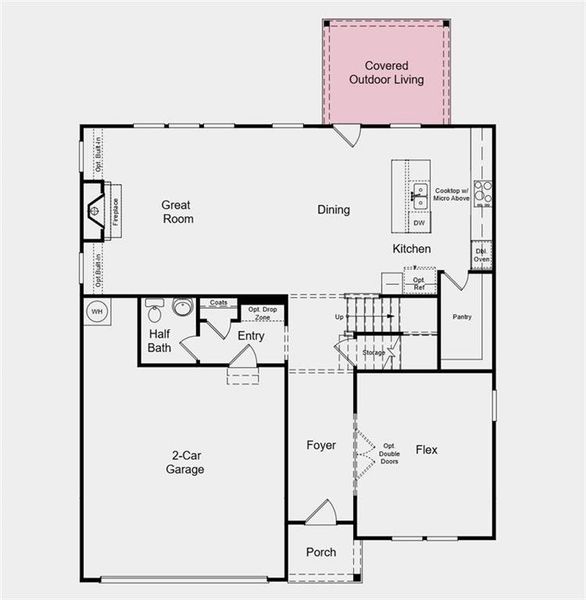 2D floor plan layout of this home in Bennett Farm, Loganville, GA (Image 4).