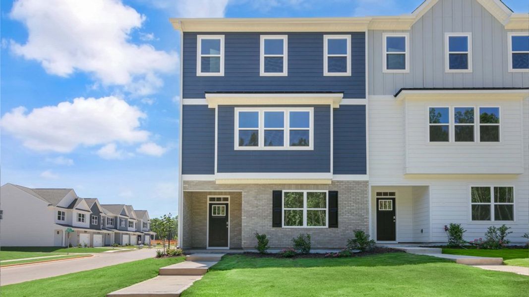 Representative exterior photo of a completed home built from the HADLEIGH by D.R. Horton in The Townes Park, Apex, NC (Image 23).