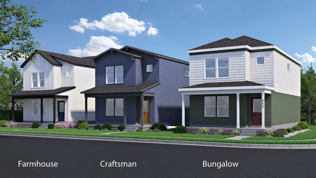 Front exterior of a new home in Prairie Song, Windsor, CO, highlighting curb appeal (Image 1). Front exterior of a new home in Prairie Song, Windsor, CO, highlighting curb appeal (Image 1).