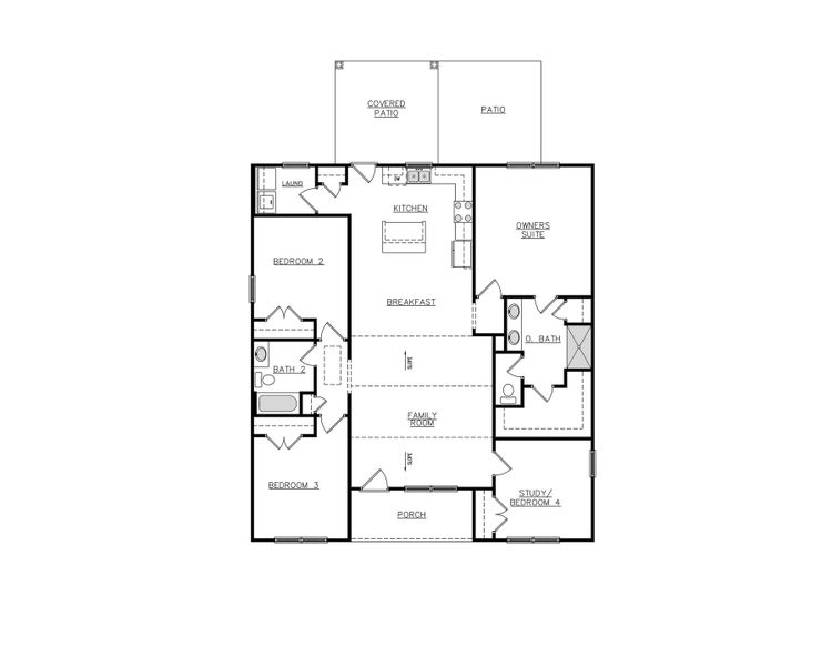 2D floor plan layout of this home in Satchel Ford, Columbia, SC (Image 3).