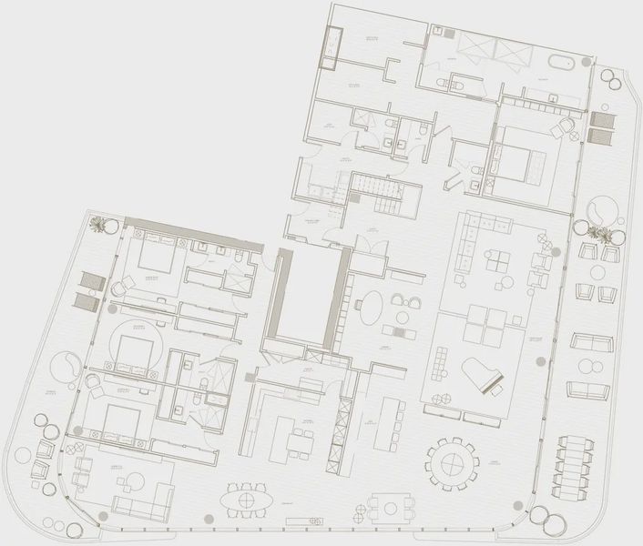 2D floor plan layout for the UPH 3101 by Fortune International Group in The Ritz-Carlton Residences, Pompano Beach - The Beach Tower, Pompano Beach, FL (Image 1). 2D floor plan layout for the UPH 3101 by Fortune International Group in The Ritz-Carlton Residences, Pompano Beach - The Beach Tower, Pompano Beach, FL (Image 1).