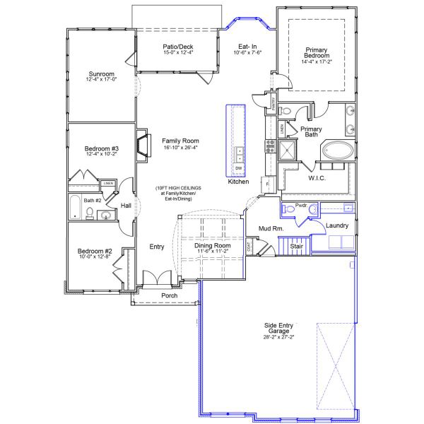 2D floor plan layout of this home in Walnut Grove, Easley, SC (Image 2).
