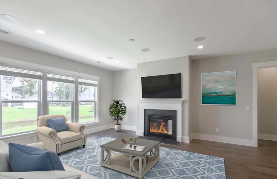 Furnished interior view inside a new home in Reunion, Flowery Branch (Image 2). Furnished interior view inside a new home in Reunion, Flowery Branch (Image 2).