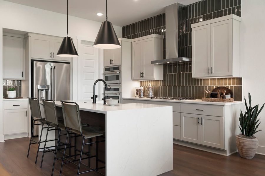 Furnished interior view inside a new home in Park Collection At Wolf Ranch, Georgetown (Image 13).