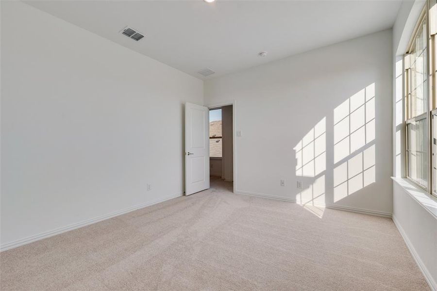 Empty room featuring light carpet and a wealth of natural light