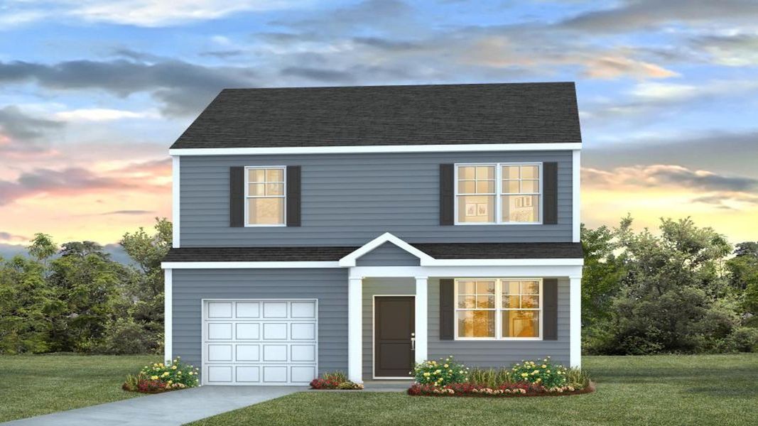 Front exterior of a new home in Rice Hope, Port Wentworth, GA, highlighting curb appeal (Image 2).