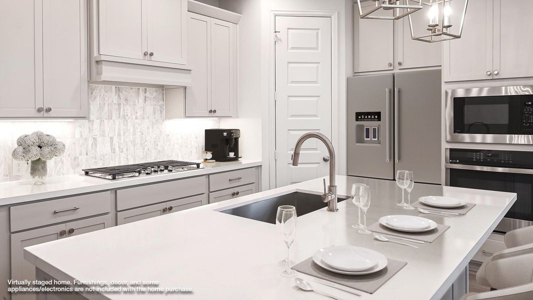 Furnished interior view inside a new home in 6 Creeks, Kyle (Image 4).