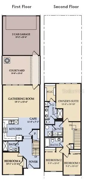 2D floor plan layout of this home in The Grow, Orlando, FL (Image 4). 2D floor plan layout of this home in The Grow, Orlando, FL (Image 4).