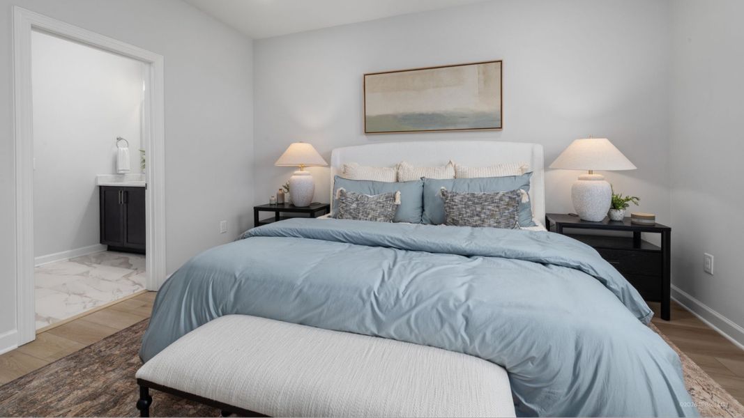 Furnished interior view inside a new home in The Courtyards at Oak Grove, Durham (Image 17).