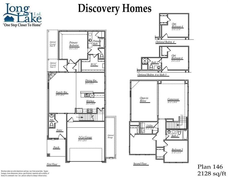 Plan 146 features 4 bedrooms, 3 full baths, 1 half bath and over 2,100 square feet of living space.